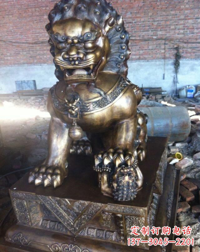 泰安铸铜母子狮子雕塑