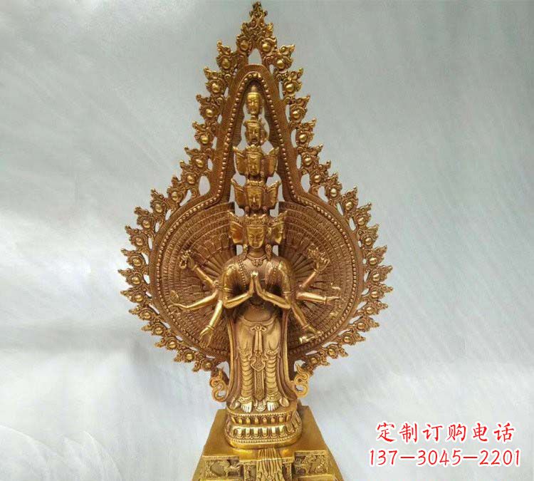 泰安铸铜千手观音寺庙佛像