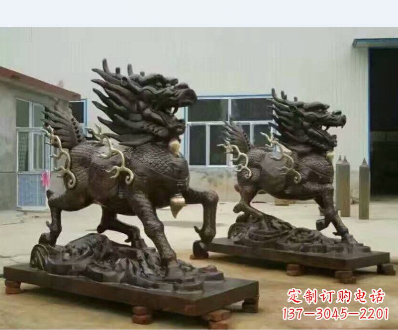 泰安铸铜企业麒麟雕塑