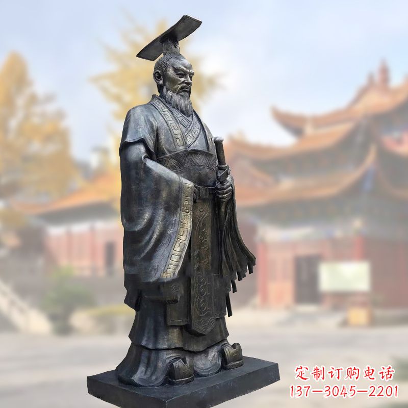 泰安铸铜秦始皇铜雕塑像