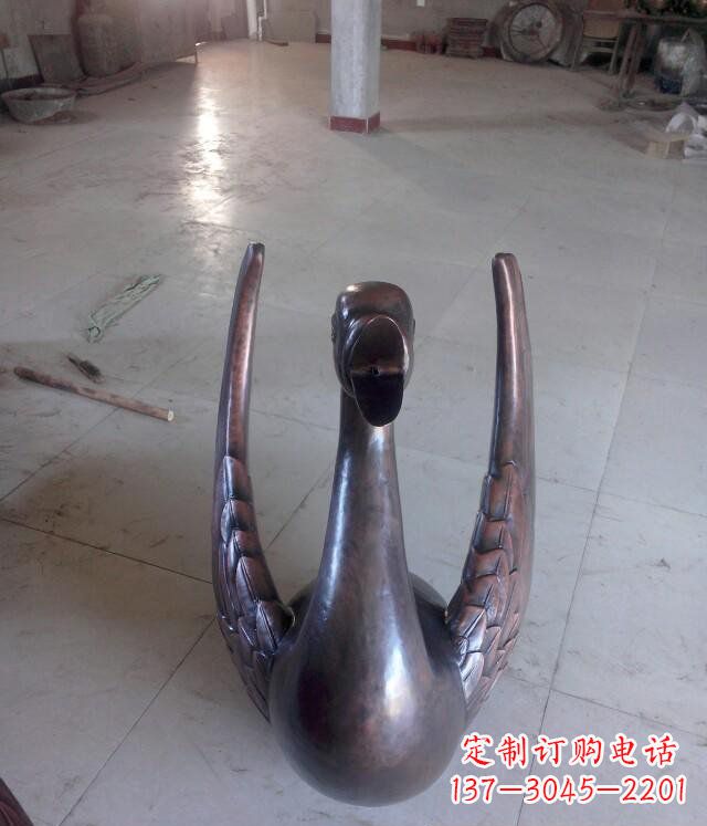 泰安铸铜天鹅公园动物铜雕