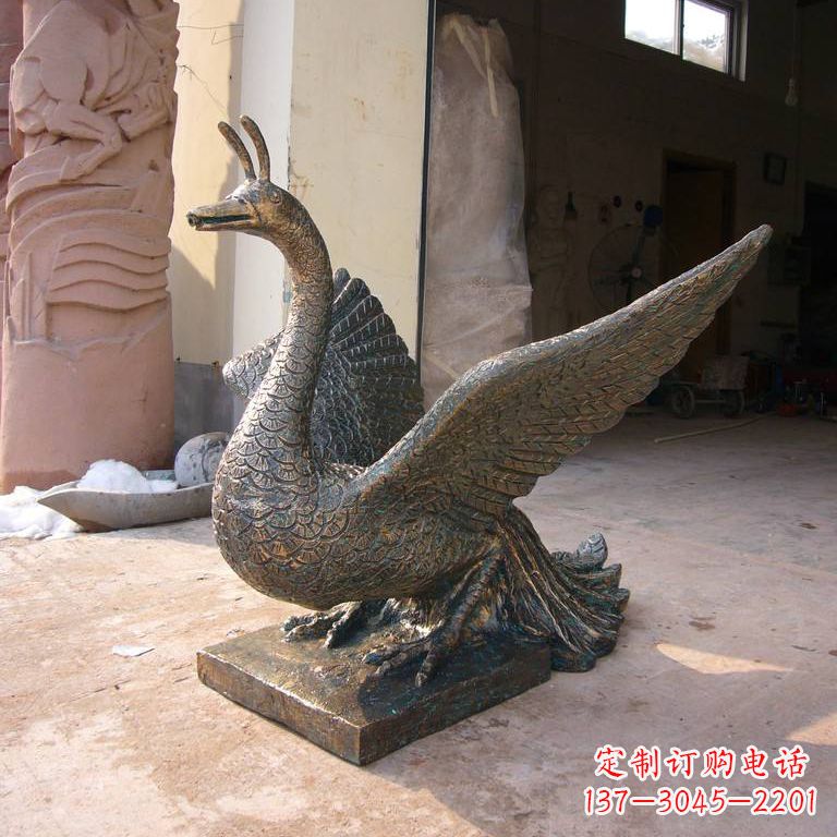 泰安铸铜天之四灵朱雀雕塑摆件
