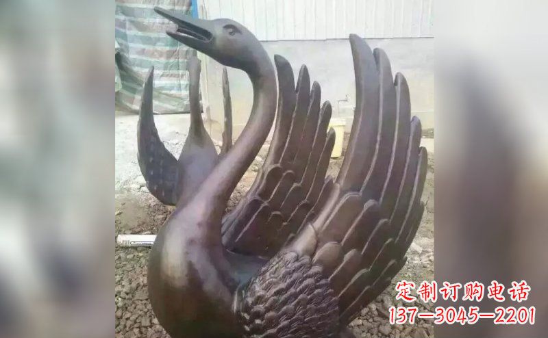 泰安铸铜天鹅铜雕
