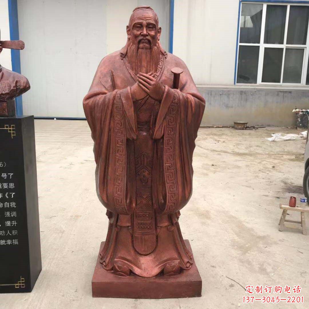 泰安紫铜孔子雕塑像