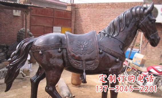 泰安紫铜马公园铜雕