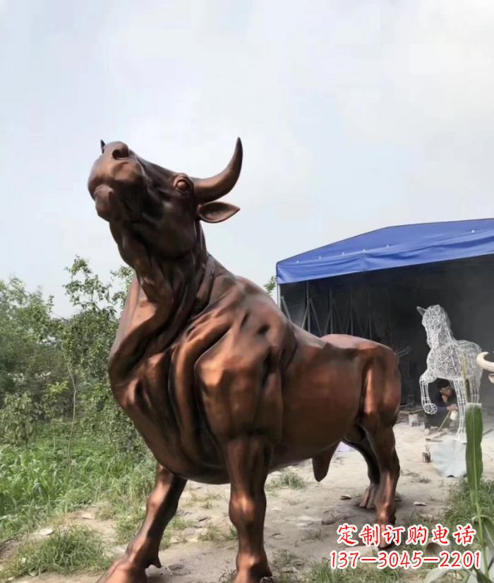 泰安紫铜牛动物雕塑