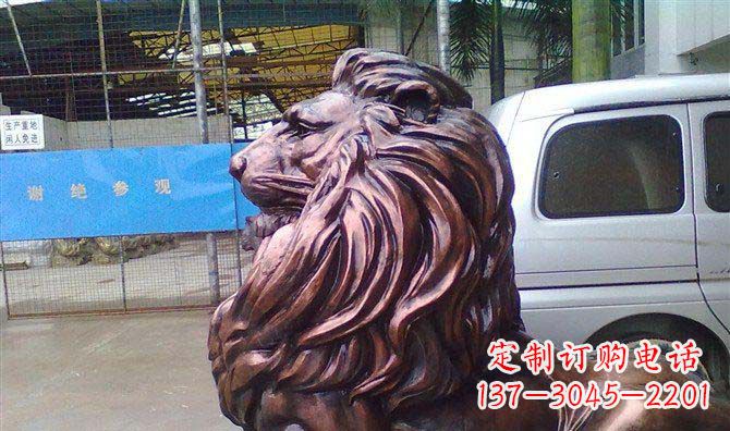 泰安紫铜西洋狮子铜雕 (2)