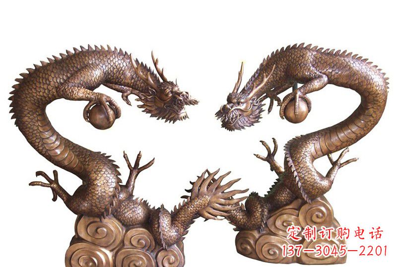 泰安紫铜铸双龙戏珠
