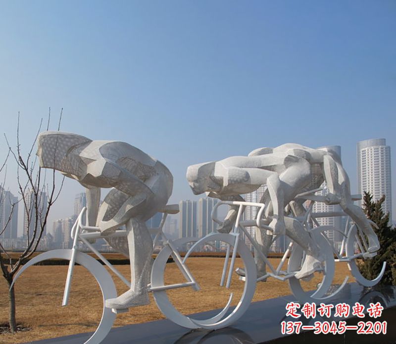泰安自行车比赛不锈钢雕塑