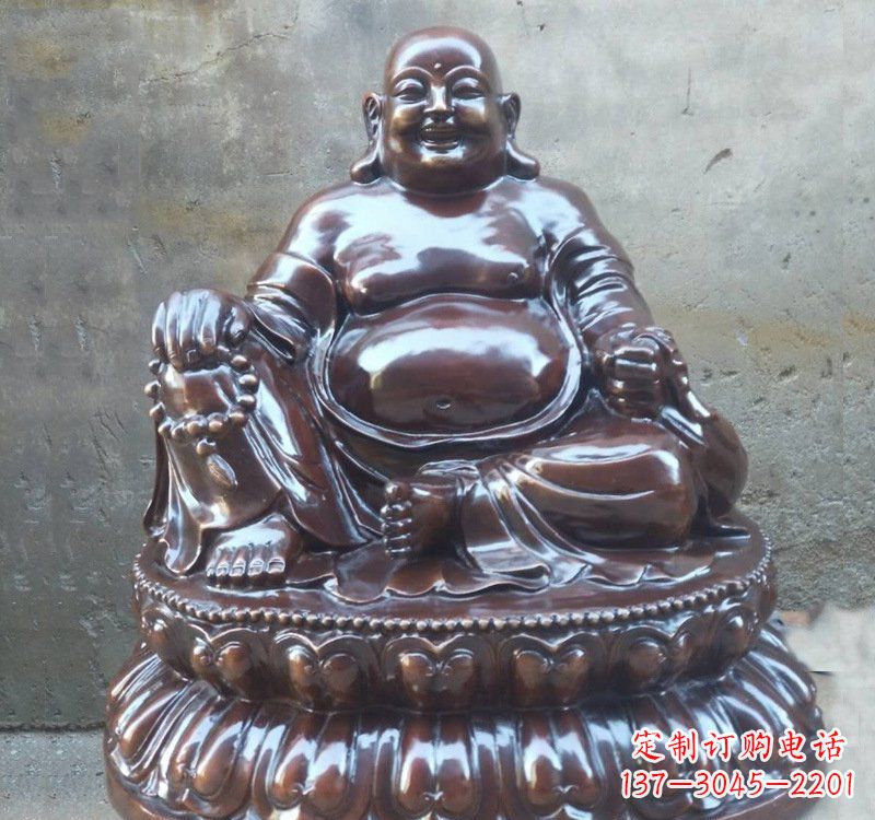 泰安宗教庙宇弥勒佛铜雕