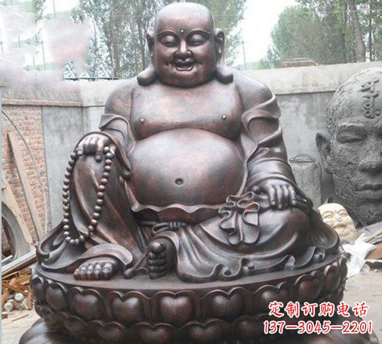 泰安宗教庙宇弥勒佛铜雕222