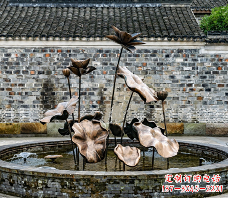 泰安铜雕荷花