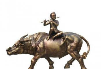 泰安铸铜牧童牛雕塑
