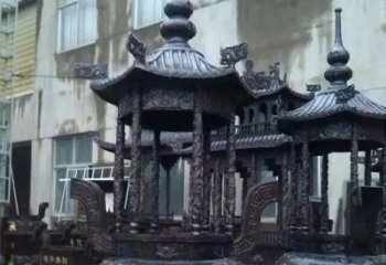 泰安铸铜寺庙香炉铜雕 (3)