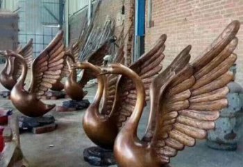 泰安铸铜天鹅喷水动物喷泉雕塑