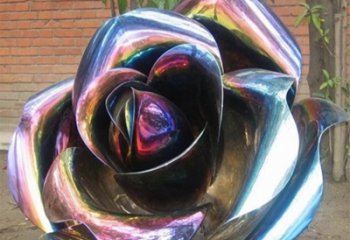 泰安彩色创意不锈钢玫瑰雕塑
