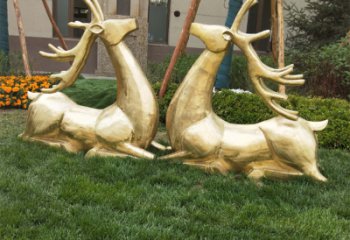 泰安抽象铜鹿雕塑