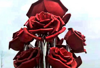 泰安大型不锈钢玫瑰花雕塑
