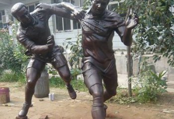 泰安足球运动公园人物铜雕